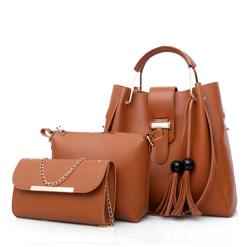 3 Sets Classic Women Ladies Female Detachable Leather Shoulder Handbag