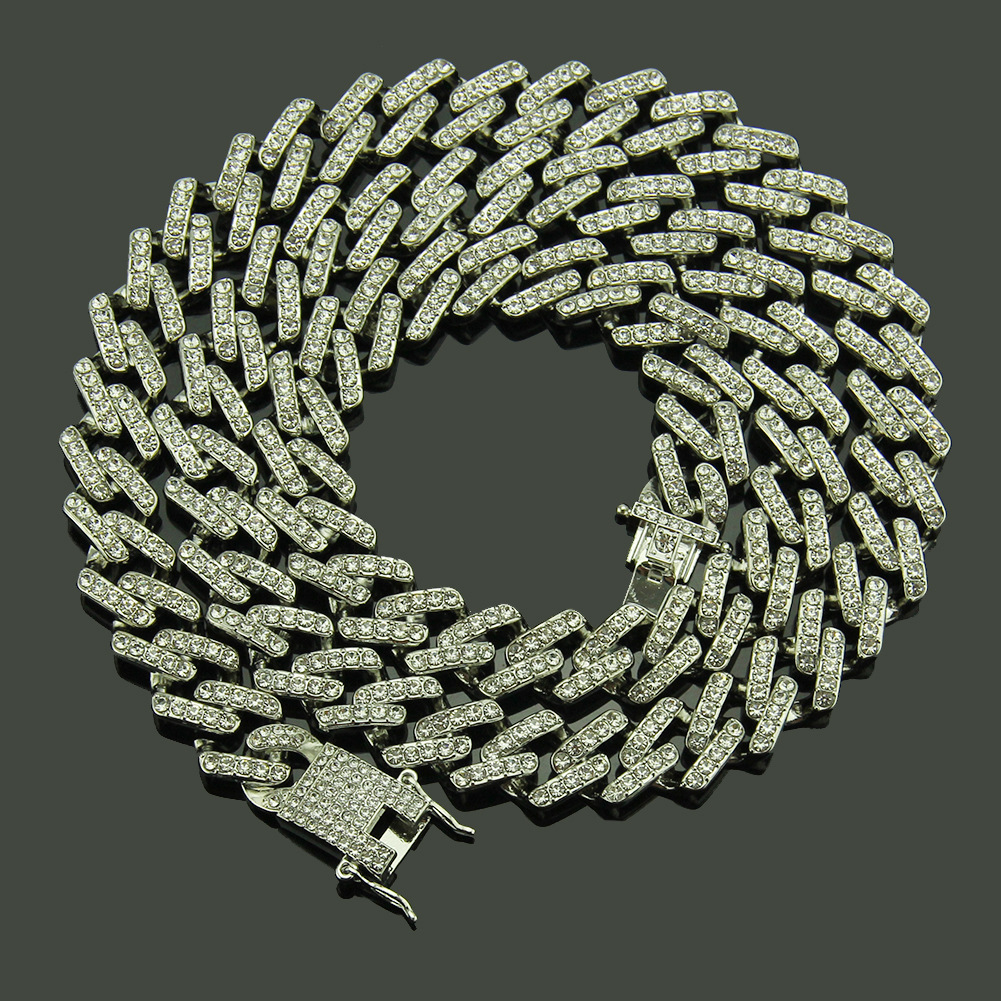 14mm Miami Prong Set Cuban Chains For Men Hip Hop Iced Out Paved Bling CZ Rapper Necklace Jewelry