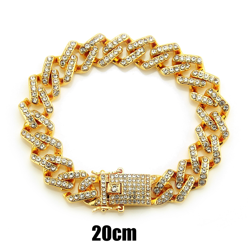 14mm Miami Prong Set Cuban Chains For Men Hip Hop Iced Out Paved Bling CZ Rapper Necklace Jewelry