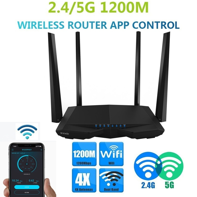 Tenda AC6 2.4G/5.0GHz Smart Dual Band AC1200Mbps Wireless WiFi Router Wi-Fi Repeater Remote Manage