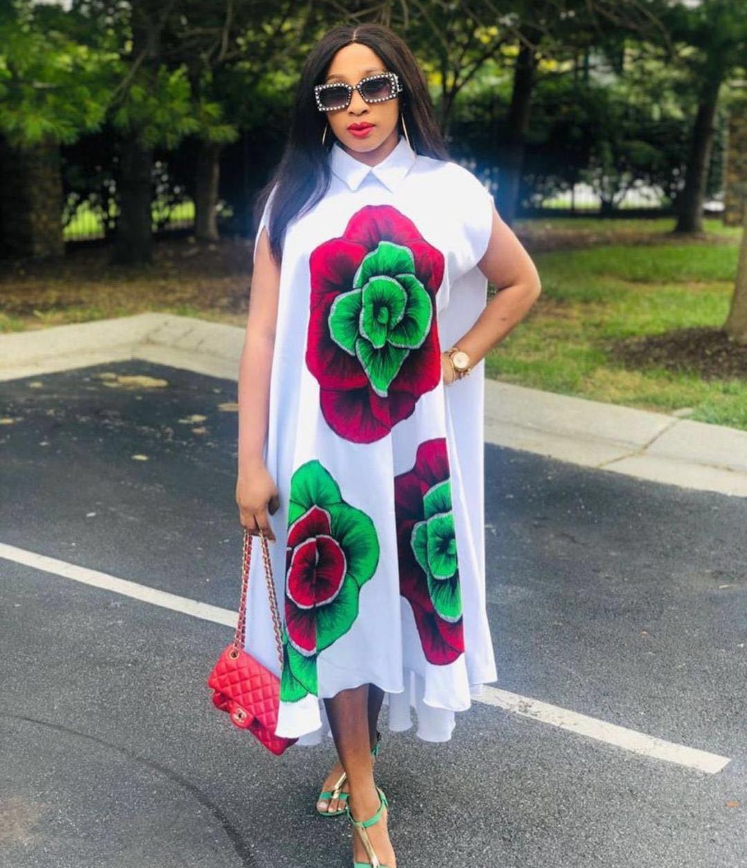 New Arrival Summer Sexy Fashion Style African Women Plus Size Printing Dress