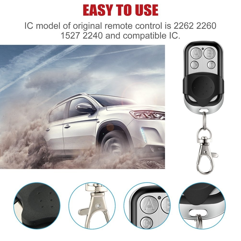 1pc Universal 4 Button Gate Garage Door Opener Remote Control 433MHZ Rolling Code