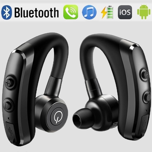 Wireless Bluetooth Earphone with Mic Voice Control Stereo Handsfree Business Headset for Smart Phone