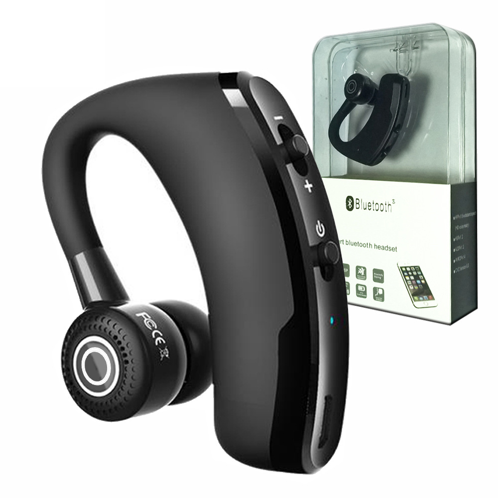 Wireless Bluetooth Earphone with Mic Voice Control Stereo Handsfree Business Headset for Smart Phone