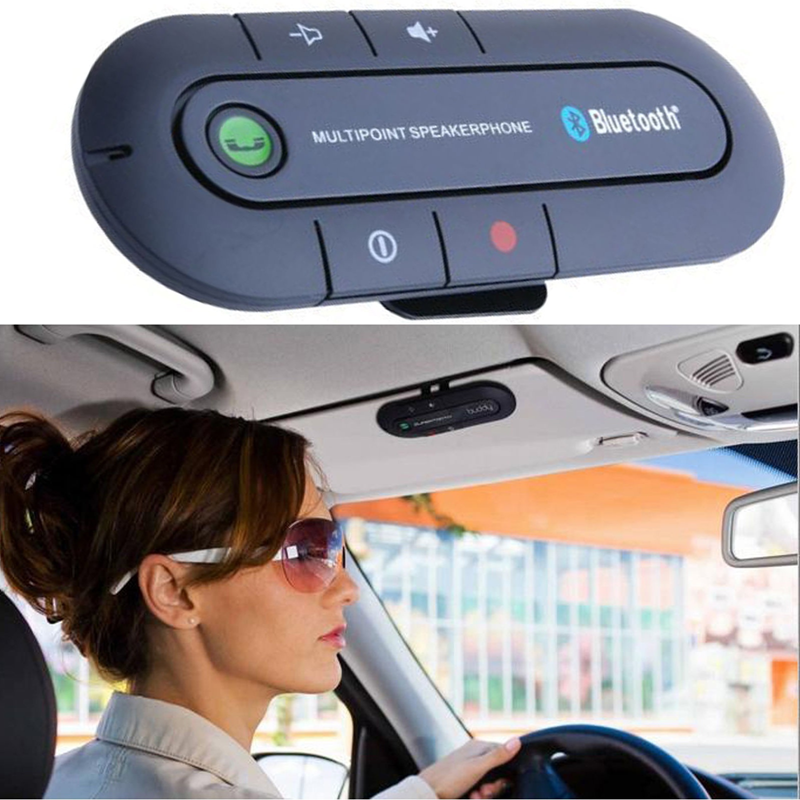 Black Wireless Bluetooth Handsfree Multipoint Speakerphone Speaker Car Kit Visor AU