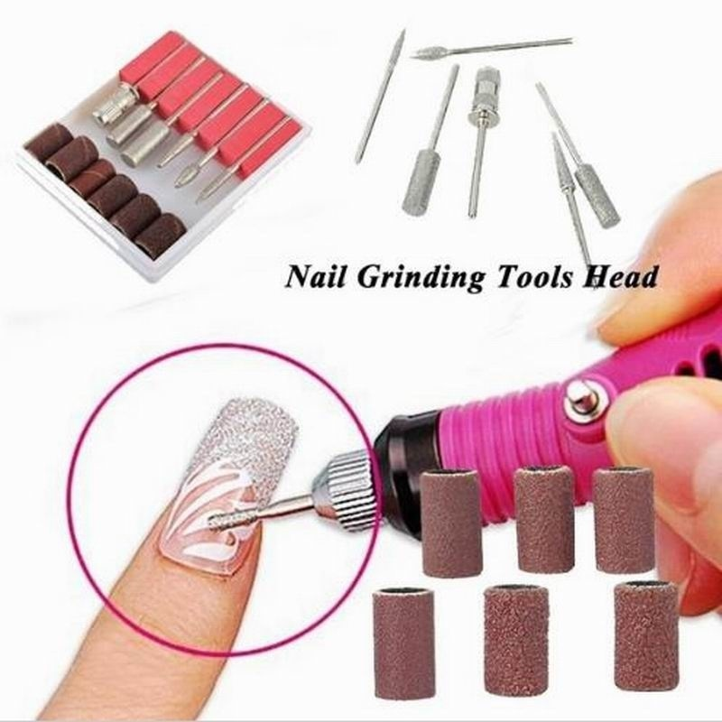 12pcs/set DIY Unisex Salon Stainless Steel Electric Manicure Accessories Drill Bits Sand Grinding