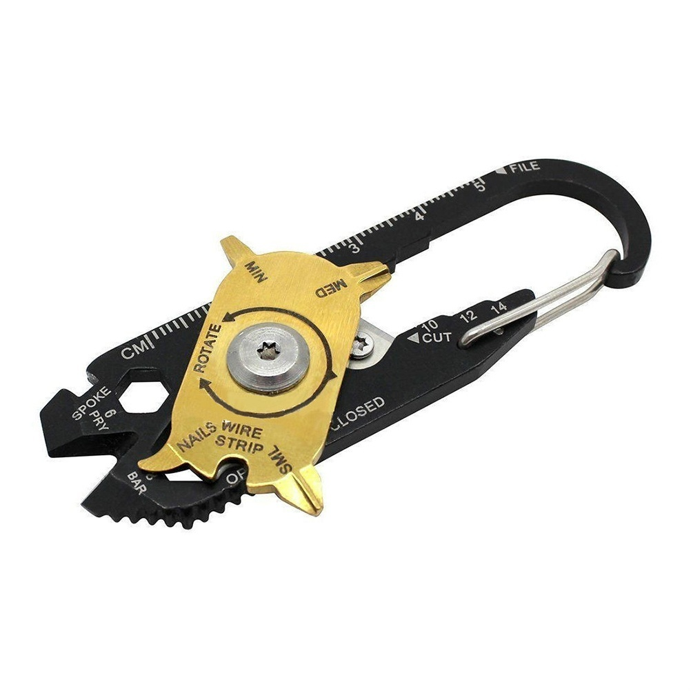 Outdoor EDC Keychain 20-in-1 Pocket Multi Tool Bottle Opener Wrench Screwdriver