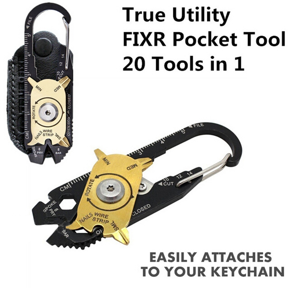 Outdoor EDC Keychain 20-in-1 Pocket Multi Tool Bottle Opener Wrench Screwdriver