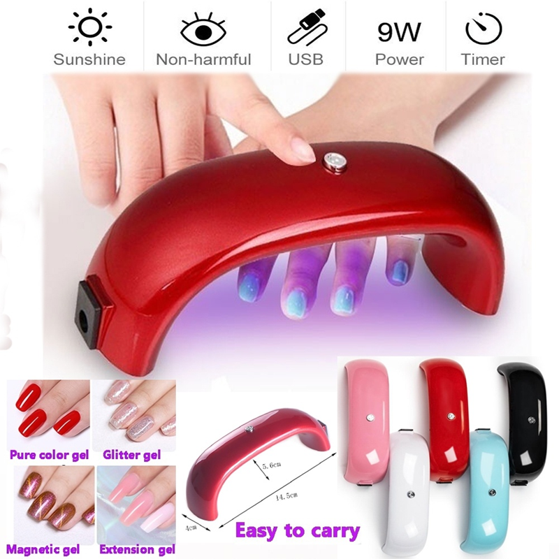 9W Mini USB LED UV Lamp Nail Dryer For Curing Dryer Polish Led Rainbow For Nail Art Manicure Tools