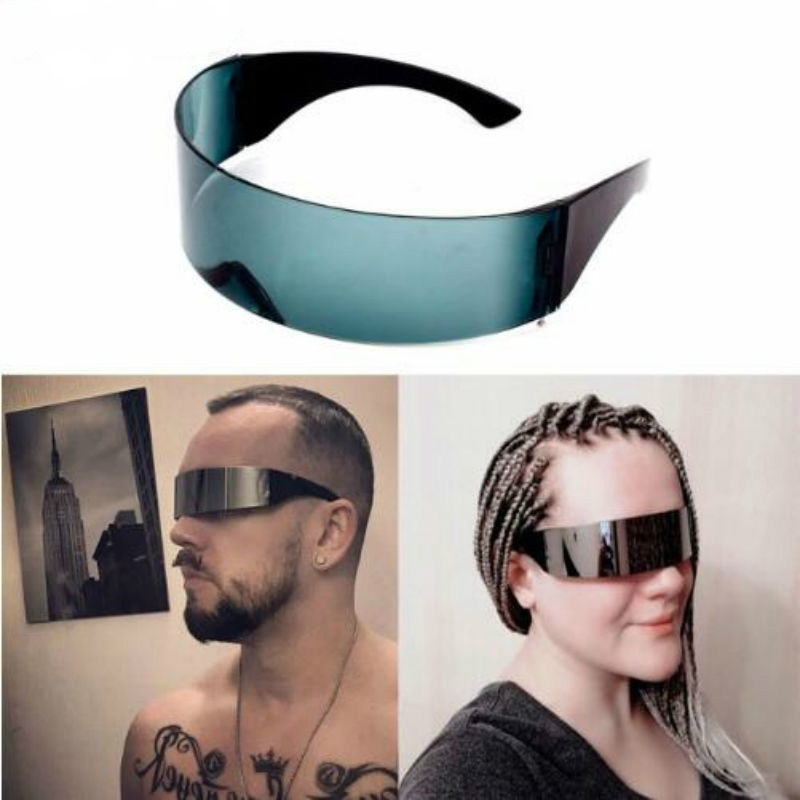 Futuristic Sunglasses Men Women Funny Sunglass Wrap Around Monob Costume Party Mask Novelty Glasses