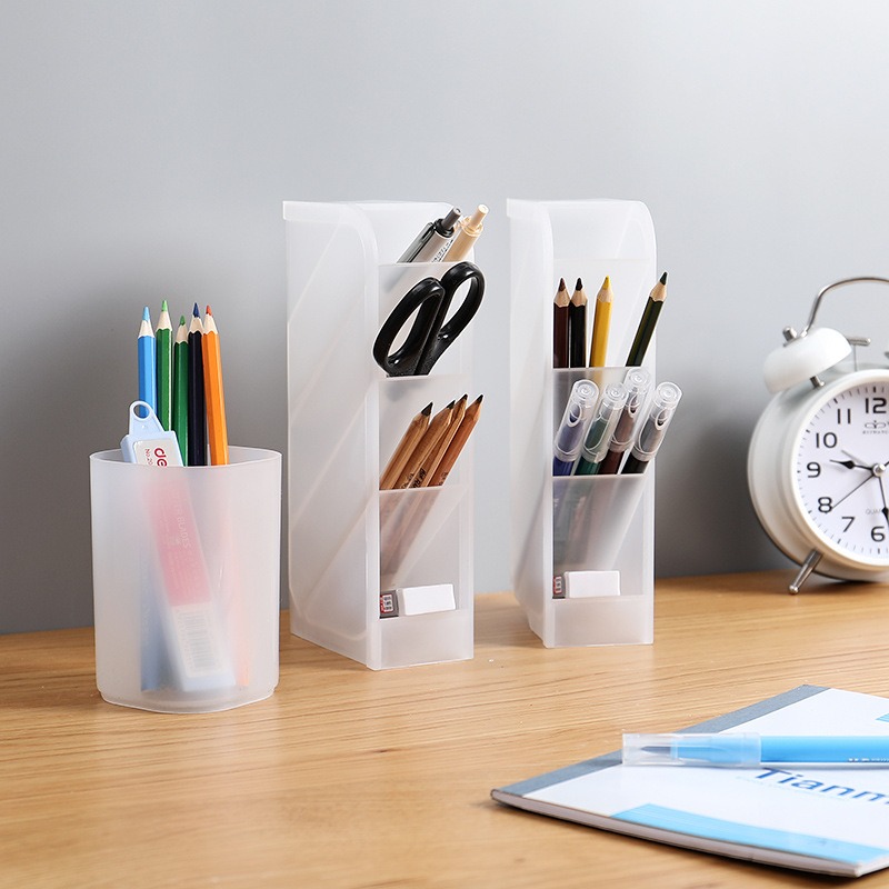 1PC Creative Multi-function 4 Grids Desktop Storage Cosmetic Holder Desk Pen Pencil Organizer