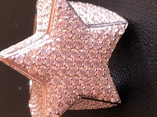 Hip Hop Five Star Rings Men&apos;s Gold Silver Color Iced Out Cubic Zircon Jewelry Ring Gifts