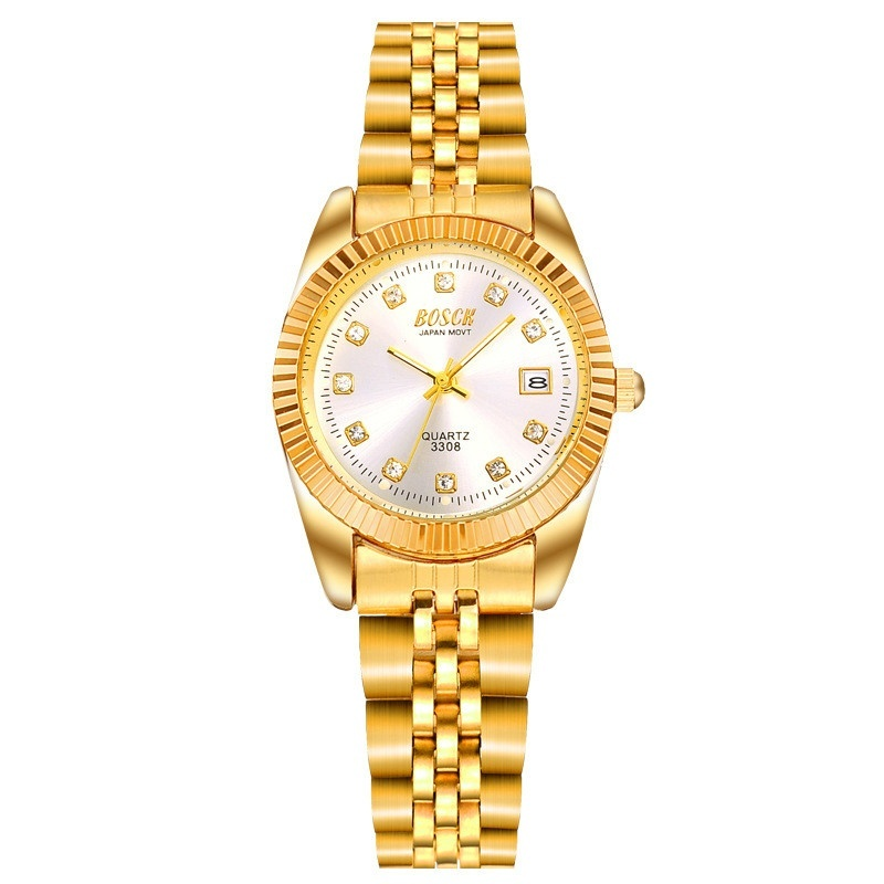 Male Female Strip Couple Watches Quartz Watch Diamond Leisure Calendar Waterproof Valentine Gift