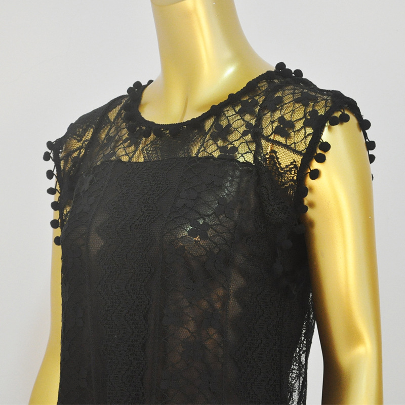 Summer Dress Sexy Women Casual Sleeveless Beach Short Dress Tassel Solid White Mini Lace Dress