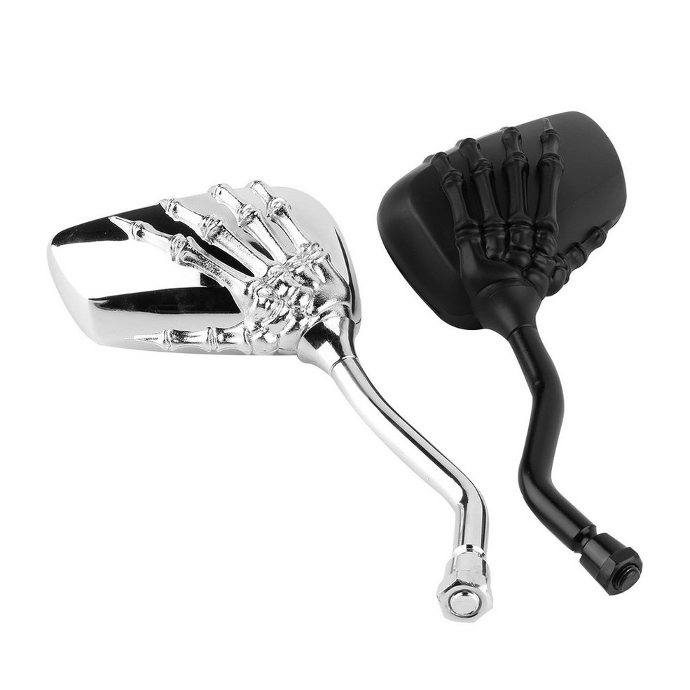 1 Pair Left Right Skeleton Skull Hand Motorcycle Motor Rearview Side Mirrors