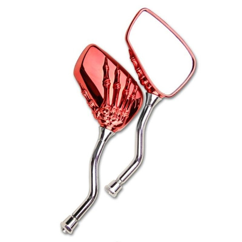 1 Pair Left Right Skeleton Skull Hand Motorcycle Motor Rearview Side Mirrors