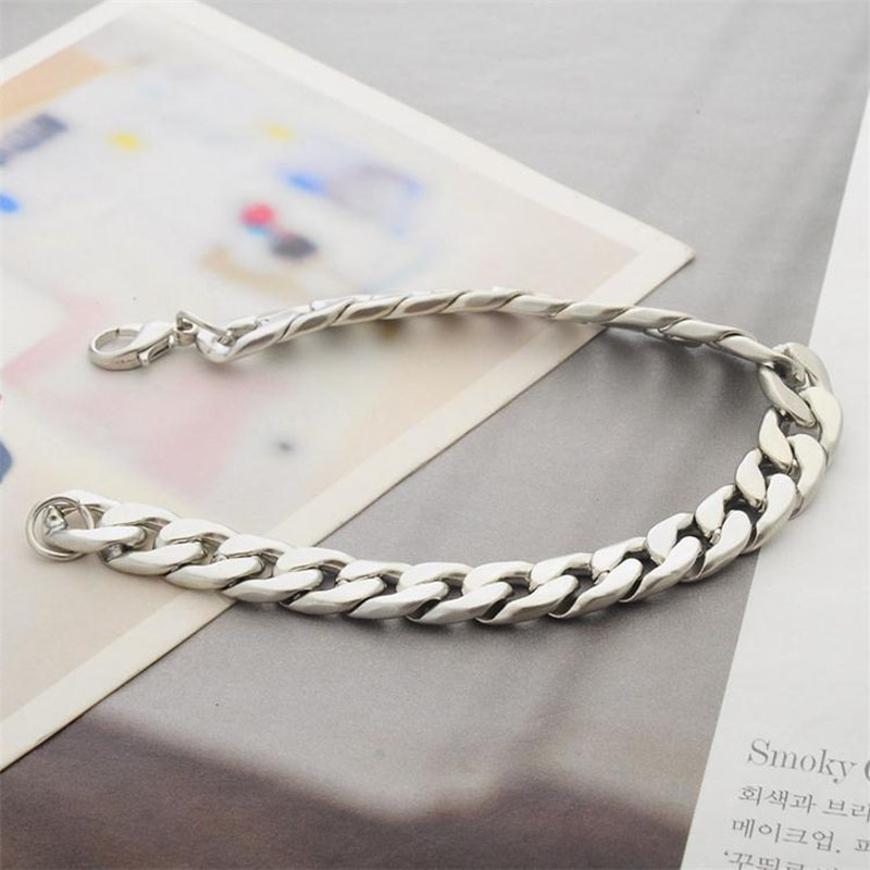 Men's hip-hop stainless steel punk rock bracelet Cuban brake chain men's bracelet women's jewelry