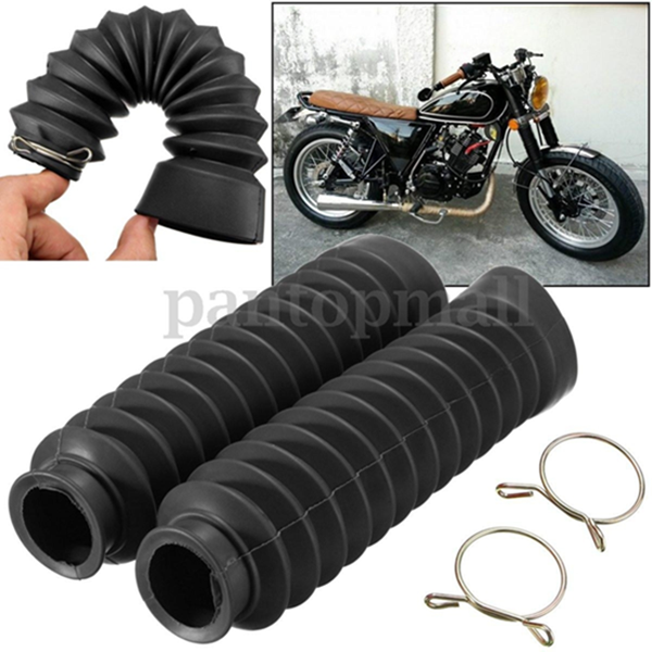 2pcs 42mm Universal Motorcycle Rubber Front Fork Shock Absorber Dust Cover Gaiters Gators Boots
