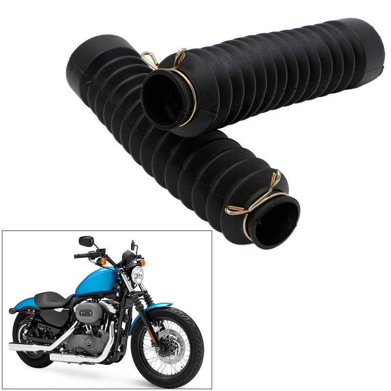 2pcs 42mm Universal Motorcycle Rubber Front Fork Shock Absorber Dust Cover Gaiters Gators Boots