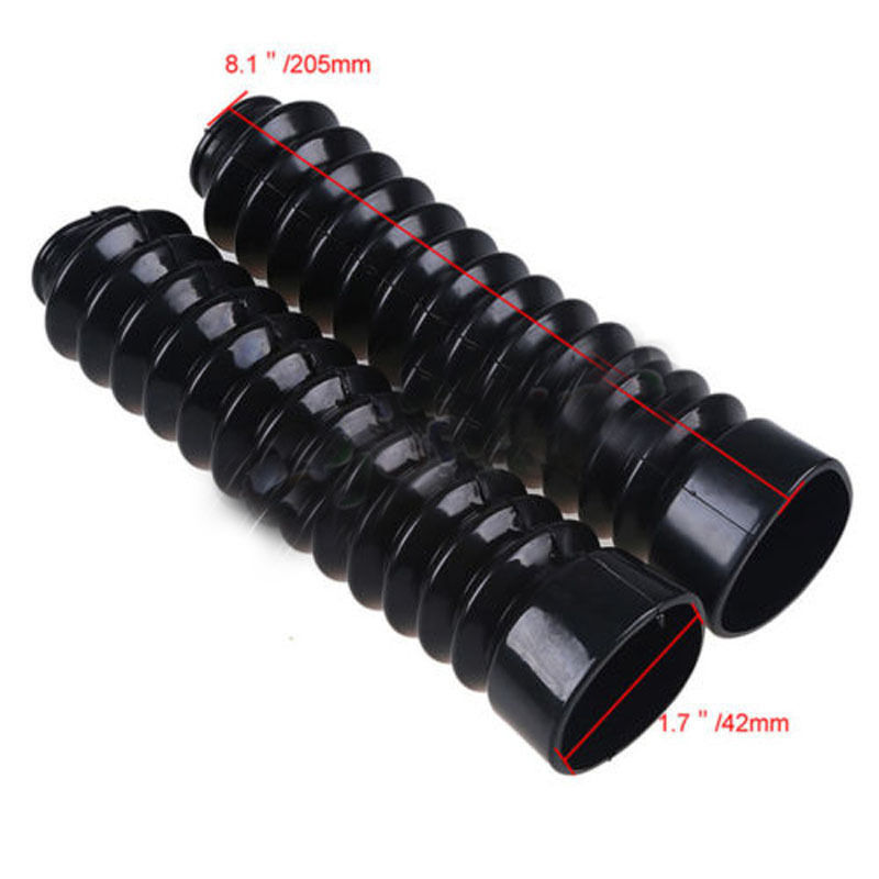 2pcs 42mm Universal Motorcycle Rubber Front Fork Shock Absorber Dust Cover Gaiters Gators Boots