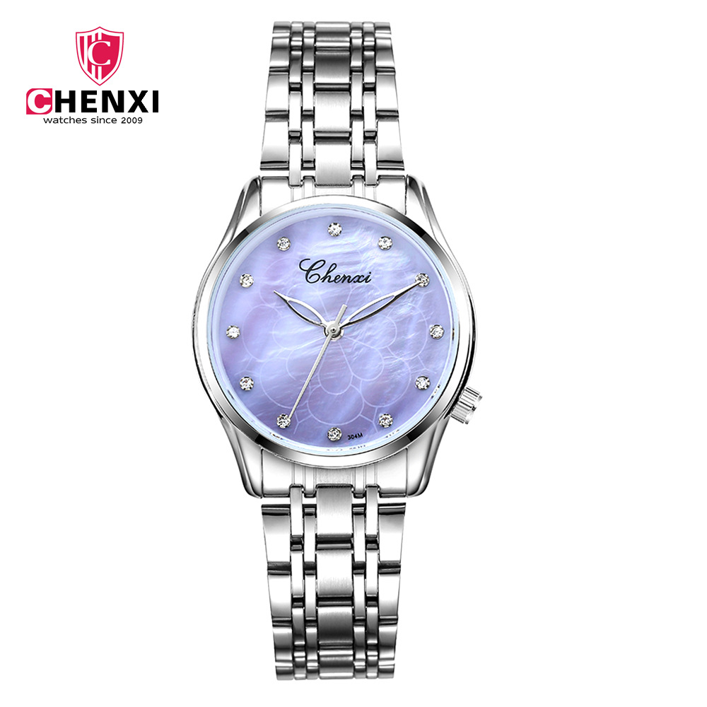 CHENXI Women Flower texture Dial Wrist Watches For Ladies Quartz Watch
