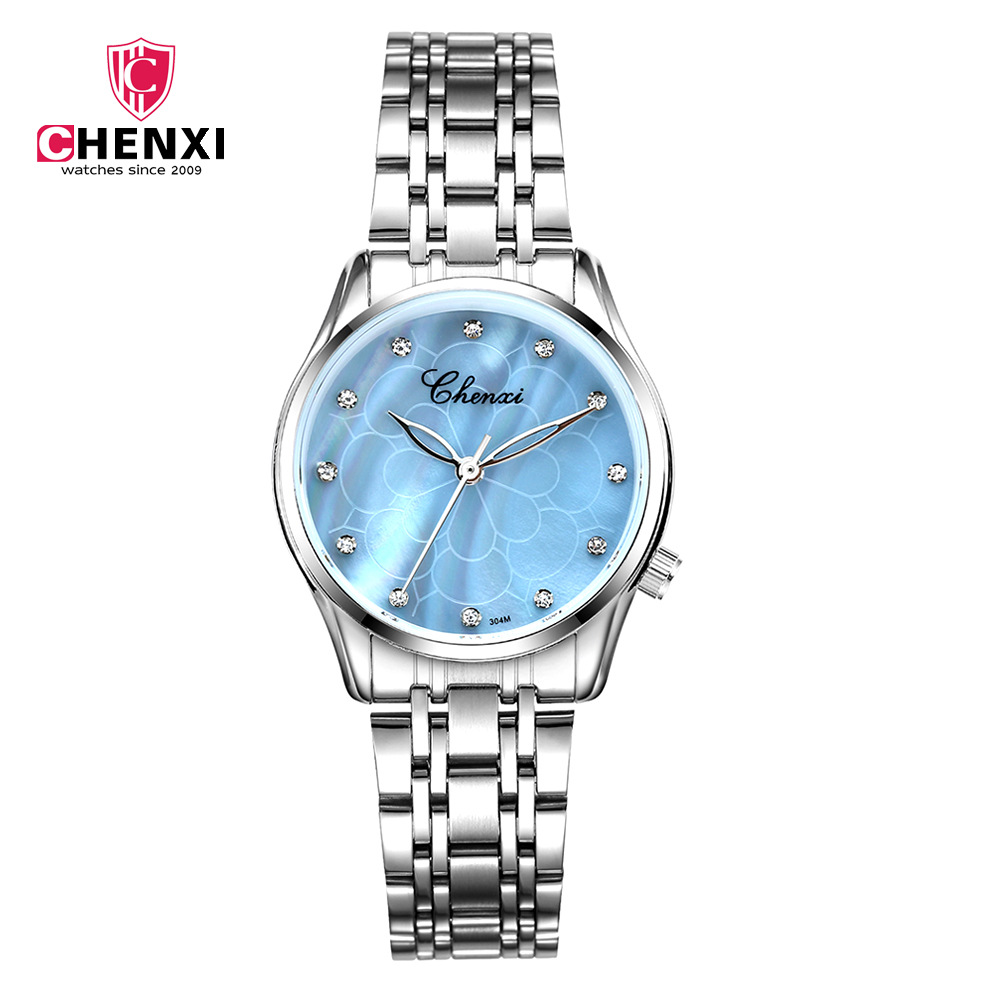 CHENXI Women Flower texture Dial Wrist Watches For Ladies Quartz Watch