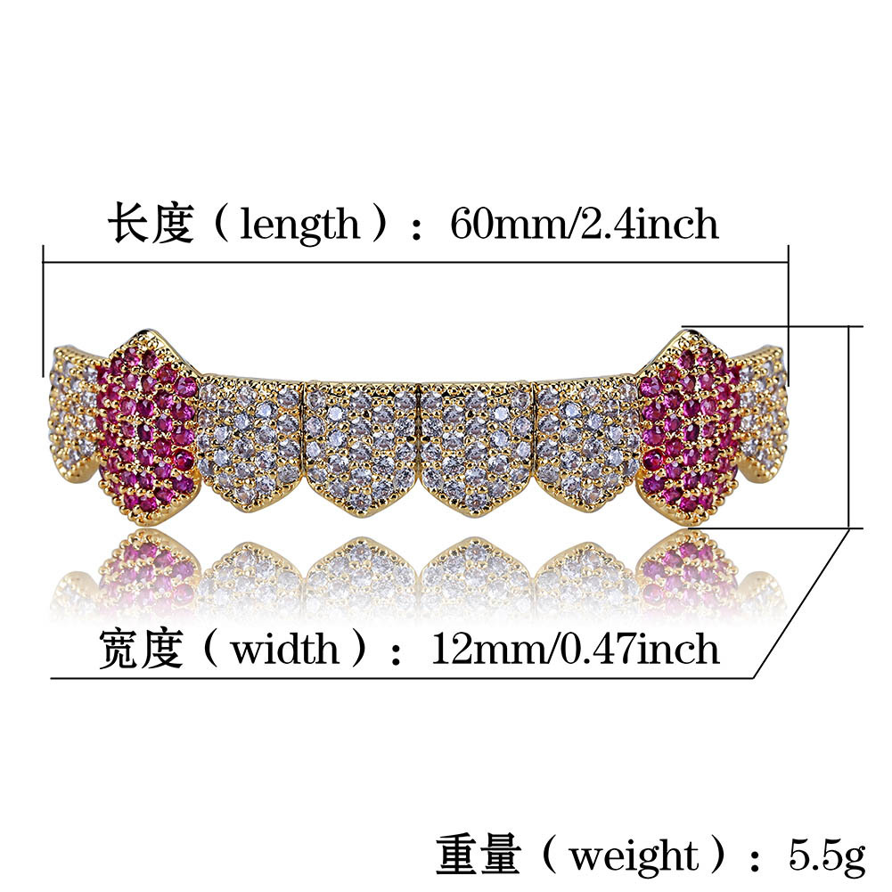 Hip Hop Grills Iced Out Micro Pave Full CZ Teeth Grillz Bottom Grills Charm For Men Women Jewelry