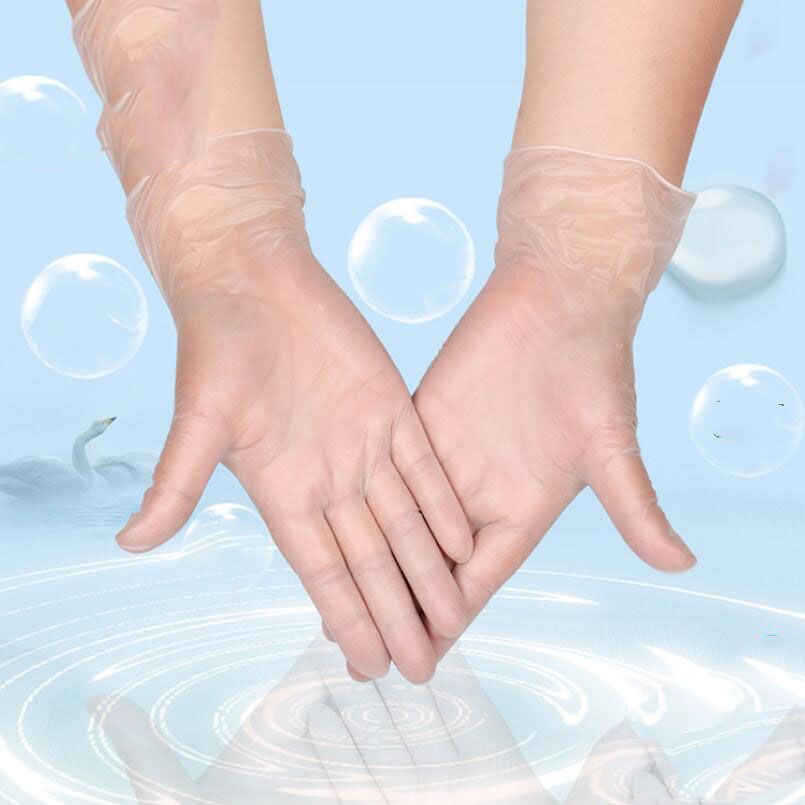 100PCS Food Grade Disposable PVC Gloves Anti-static Gloves For Food  Cooking Kitchen Accessories