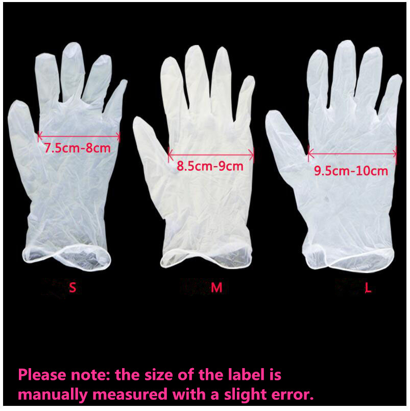 100PCS Food Grade Disposable PVC Gloves Anti-static Gloves For Food  Cooking Kitchen Accessories