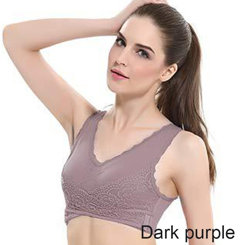 8Colors Sports Bra Large Size Seamless Adjustment Underwear Cross Side Buckle Wireless Lace