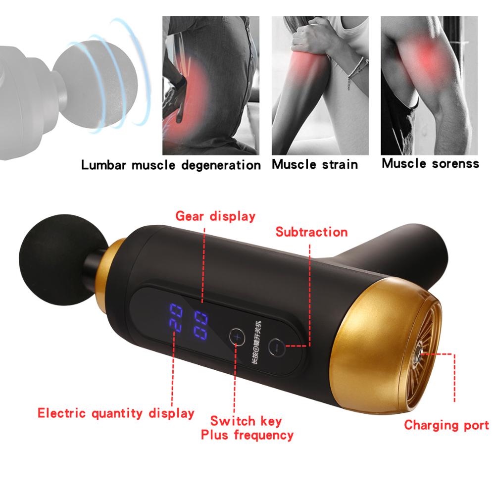 Massage Gun Muscle Massager Vibration Fascial Gun Fitness Noise Reduction Design For Male Female