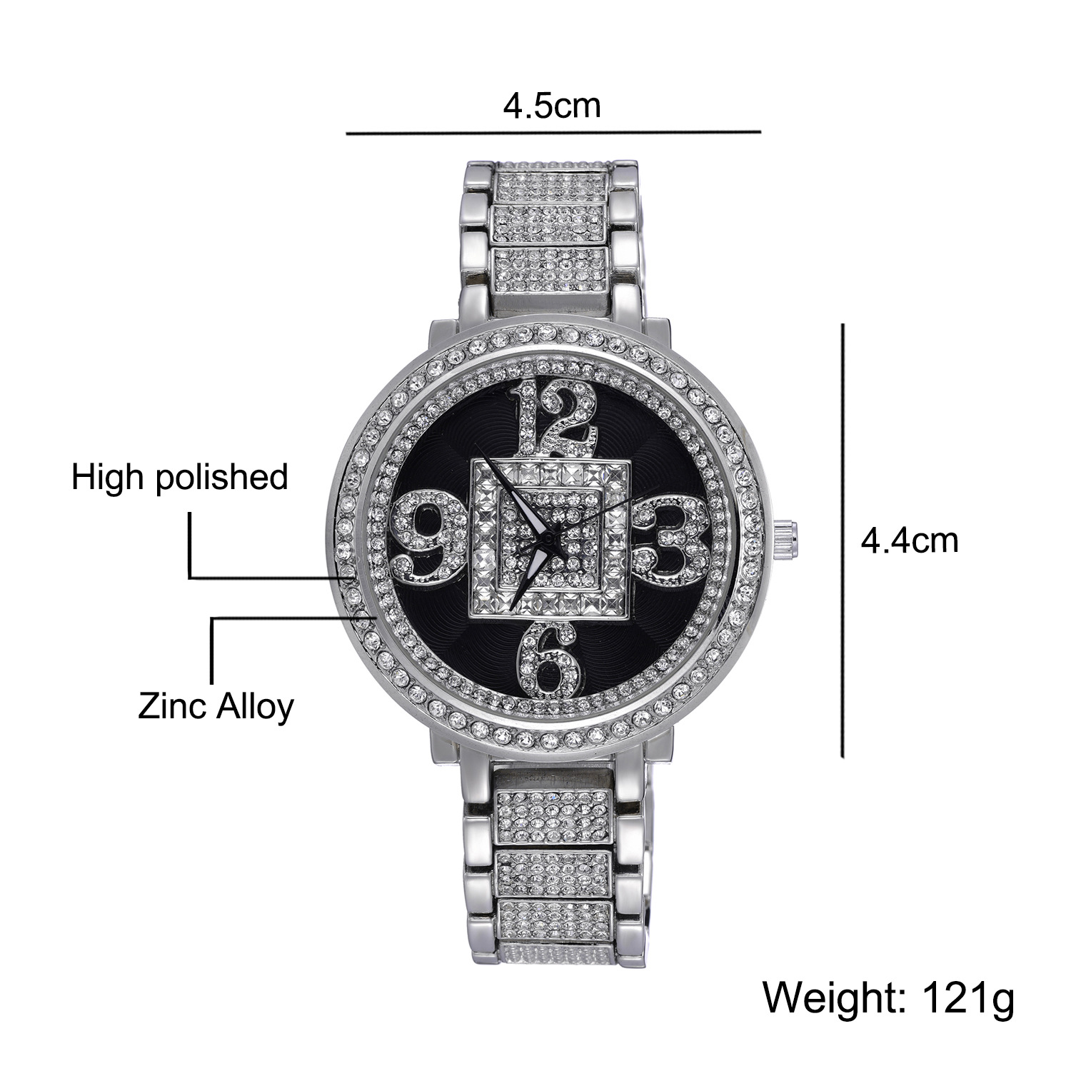Hip Hop Iced Out Watches Luxury Mens Date Quartz Wrist With Micropave CZ Alloy For Women Men Jewelry