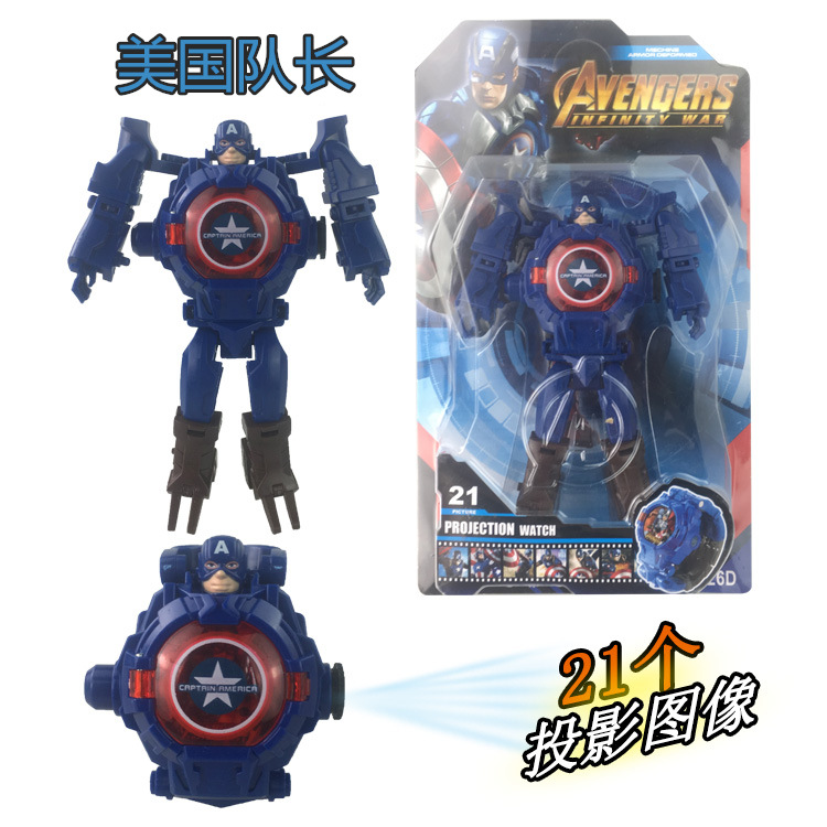 Kids 3D 21 Eletronic Projection Watch Boys Wristwatch Kid Transformers Watch Deformation Toys