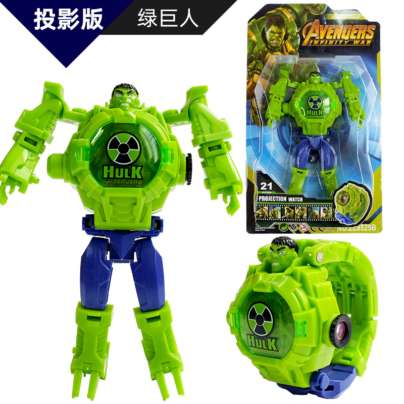 Kids 3D 21 Eletronic Projection Watch Boys Wristwatch Kid Transformers Watch Deformation Toys