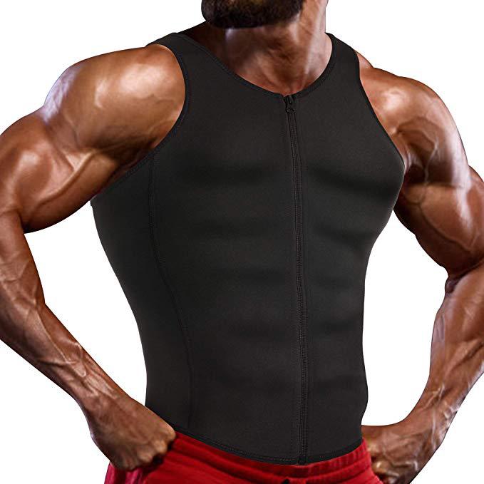 Men Waist Trainer Vest Weightloss Neoprene Corset Compression Sweat Body Shaper Slimming Tank Top