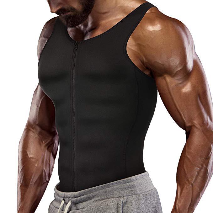 Men Waist Trainer Vest Weightloss Neoprene Corset Compression Sweat Body Shaper Slimming Tank Top