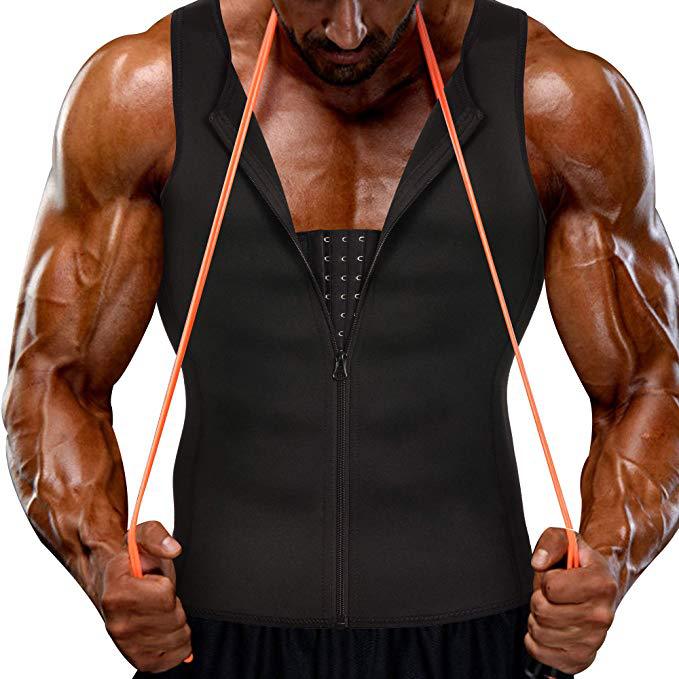 Men Waist Trainer Vest Weightloss Neoprene Corset Compression Sweat Body Shaper Slimming Tank Top