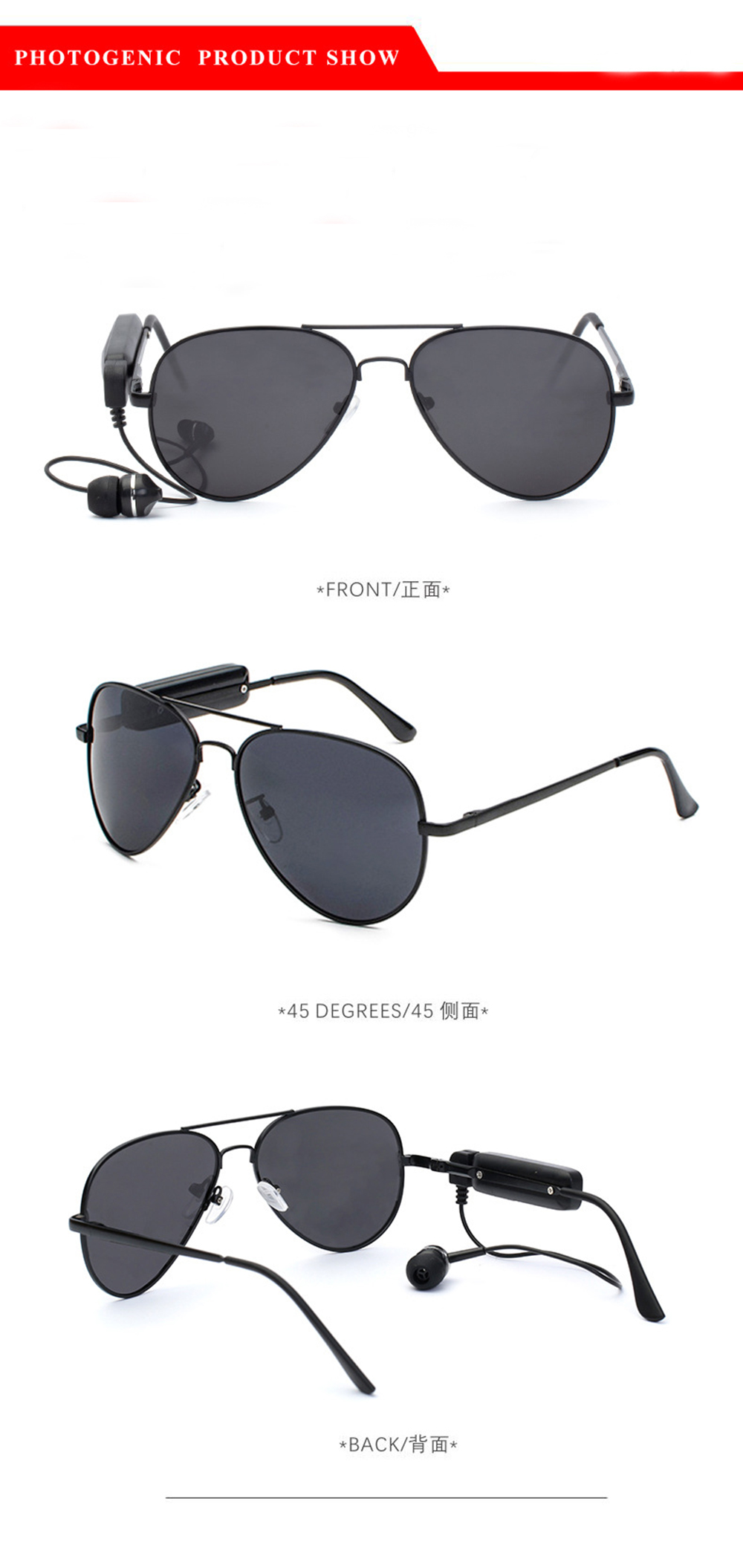 Smart Bluetooth Headset Sunglasses Men Polarized Sun Glasses Driving Sports Glasses Calling Glasses