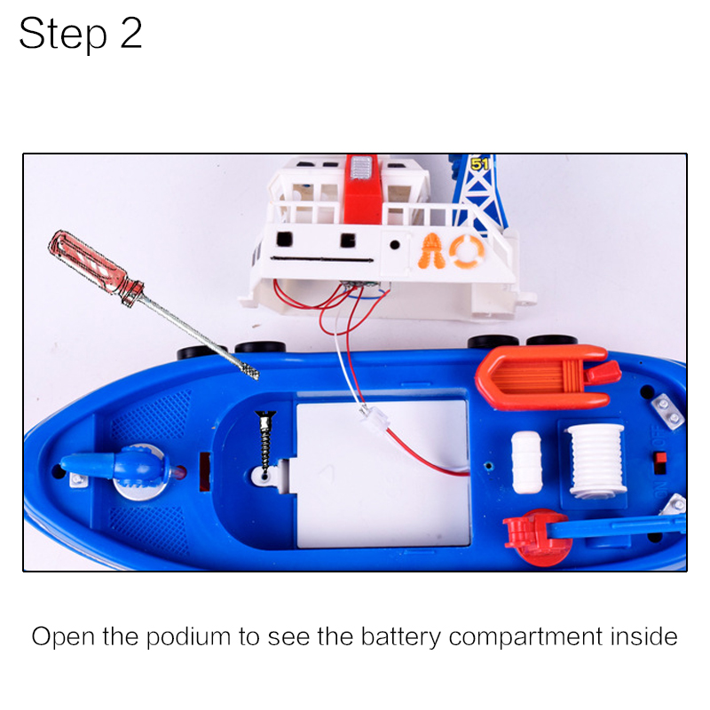 Fast Speed Music Light Electric Marine Rescue Fire Fighting Boat Toys Non-Remote Kids Day Gift