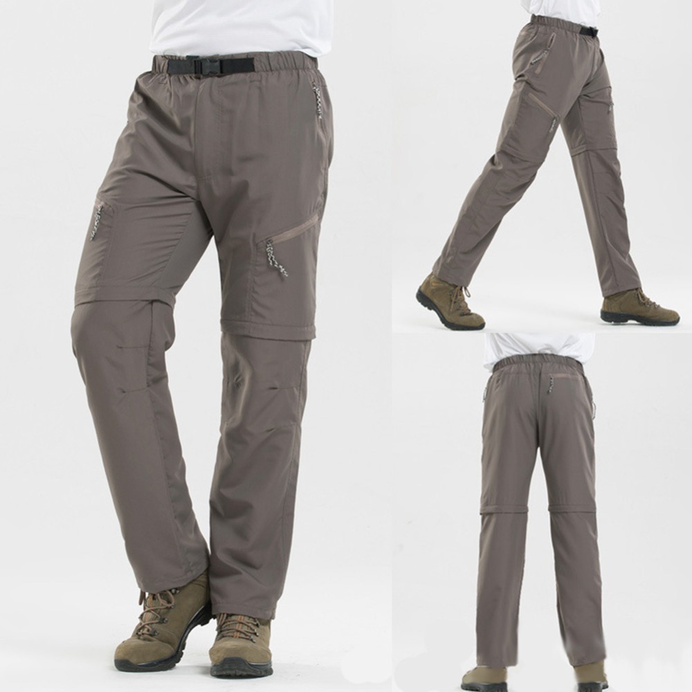 Febelle Men Summer Military Quick Drying Pants Camouflage Cargo Thin Hike Climb Removable Trousers