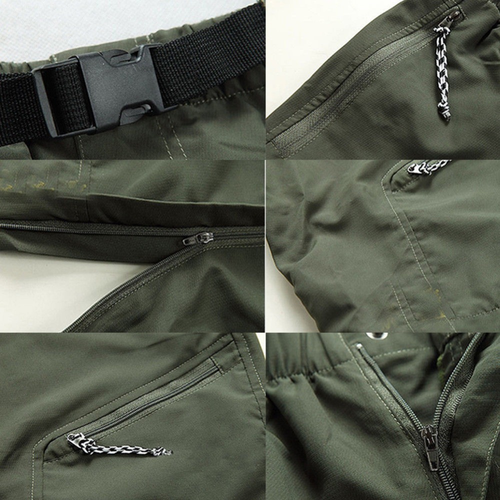 Febelle Men Summer Military Quick Drying Pants Camouflage Cargo Thin Hike Climb Removable Trousers