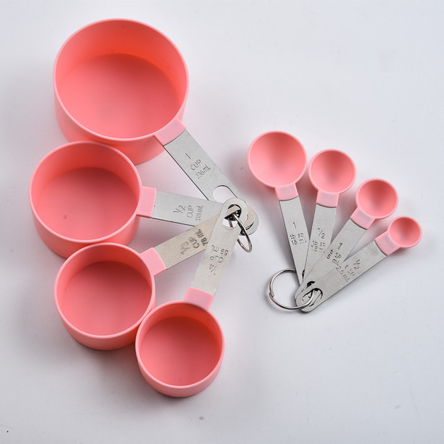 8Pcs Stainless Steel Measuring Cups Spoons Large Small Kitchen Baking Cooking Tools Set