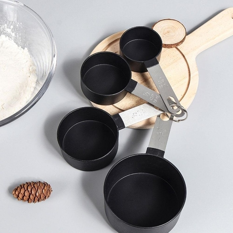 8Pcs Stainless Steel Measuring Cups Spoons Large Small Kitchen Baking Cooking Tools Set