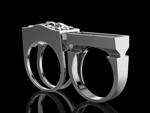Mens Fashion Accessory 925 Silver Skull Ring  Compartment Souvenir Coffin Hip Hop Unisex Jewelry