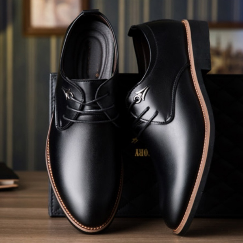 38-44 Men&apos;s Fashion Casual Pointed Toe Business Suit Shoes Male Wedding Dress Shoes FlatPlus Size