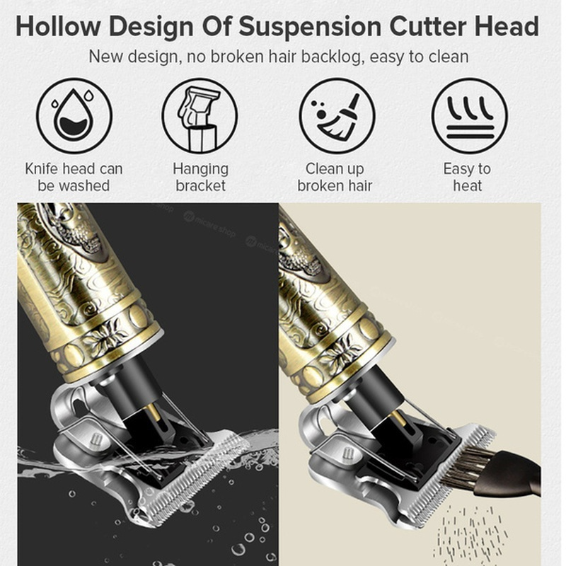 USB Charging Digital Display Baldhead Shaver Barbershop Electric Hair Clipper With 4 Limit Comb
