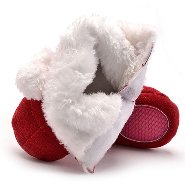 Winter Warm Newborn Baby Infant Shoes with Cute Pompon Baby Toddler Shoes