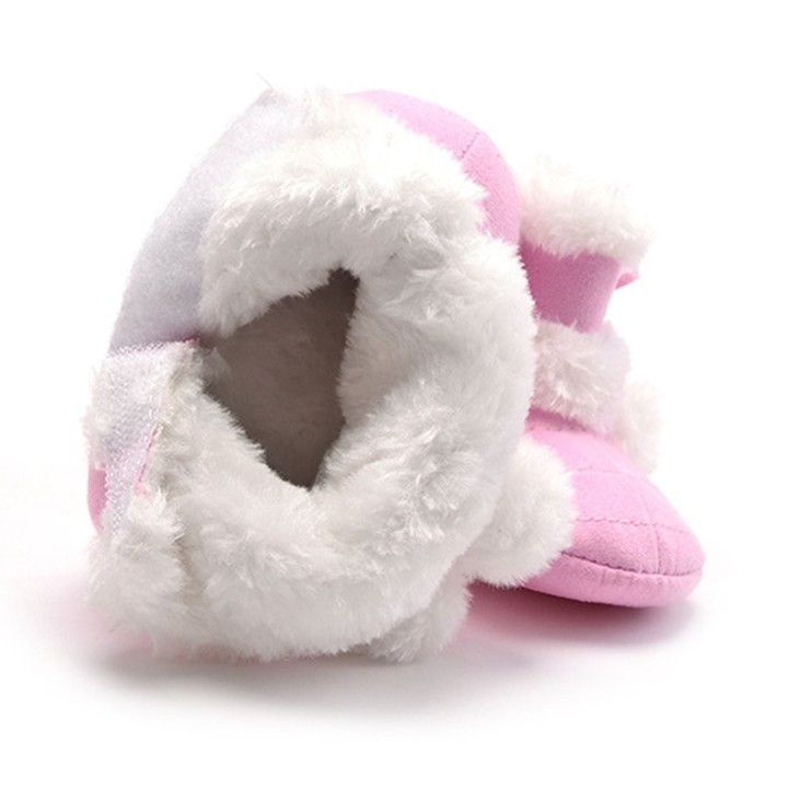 Winter Warm Newborn Baby Infant Shoes with Cute Pompon Baby Toddler Shoes