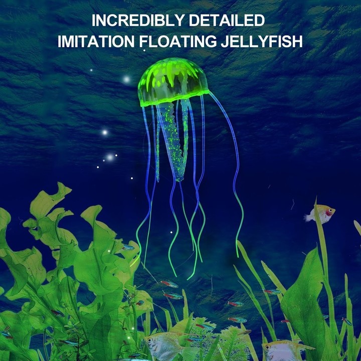 Glowing Effect Artificial Jellyfish Ornament Fish Tank Aquarium Decoration