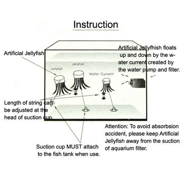 Glowing Effect Artificial Jellyfish Ornament Fish Tank Aquarium Decoration